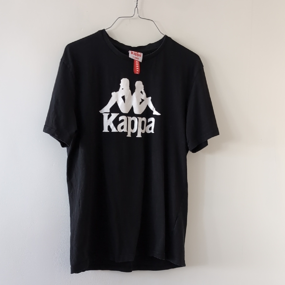 Kappa Black Tee with White Logo T-shirt XL Kids